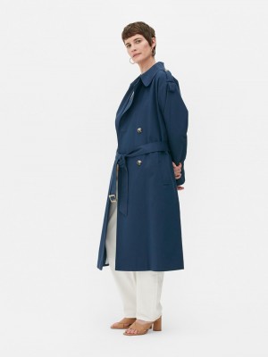 Abrigos Primark Algodon Rich Trench Mujer Azul Marino | 0635UQLKP