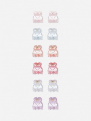 Accesorios Primark 12Pack Mini Heart Bulldog Hair Clips Niños Multicolor | 6138OMQSK