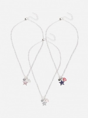 Accesorios Primark 3Pack BFF Necklaces Niños Multicolor | 4872JGNOT