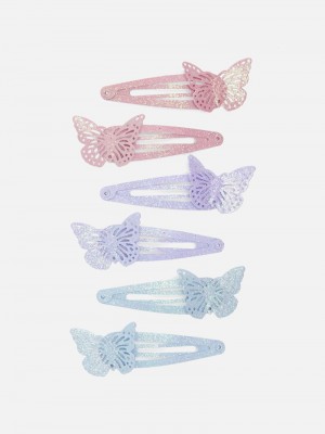 Accesorios Primark 6Pack Butterfly Glitter Snap Hair Clips Niños Multicolor | 0576RNGUT