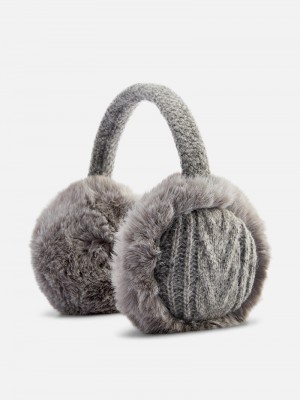 Accesorios Primark Cable Knit Earmuffs Mujer Gris | 2578OHSPY