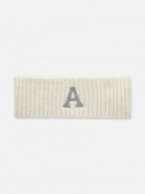 Accesorios Primark Embroidered Initial Headband Mujer Creme | 3027QXVHU