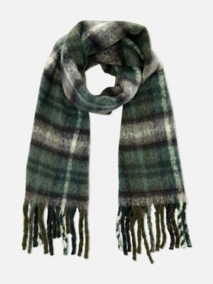 Accesorios Primark Plaid Brushed Fringed Scarf Mujer Verde Oscuro | 1789ZUGJS