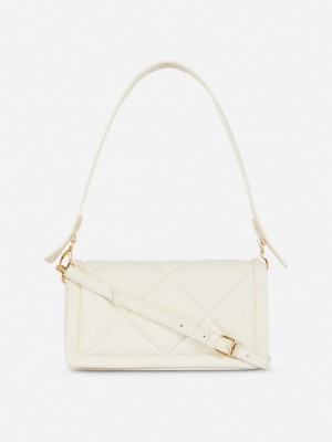 Bolsas Primark Acolchado Faux Cuero Shoulder Mujer Blancas | 8614ASWFG