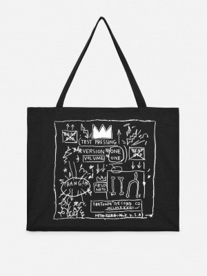 Bolsas Primark Basquiat XL Lona Shopper Mujer Negras | 9736STZNP