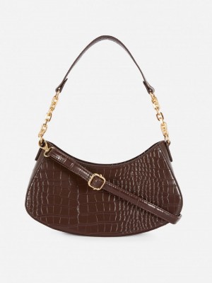 Bolsas Primark Curved Chain Correa Shoulder Mujer Chocolate | 9275BYFZJ