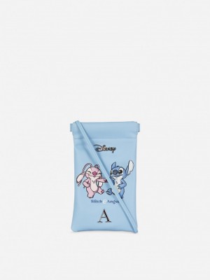 Bolsas Primark Disney's Stitch and Angel Initial Smartphone Mujer Azules | 6423GQYIO