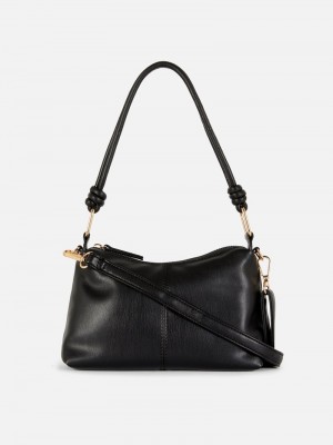 Bolsas Primark Faux Cuero Shoulder Mujer Negras | 8274XOTVB