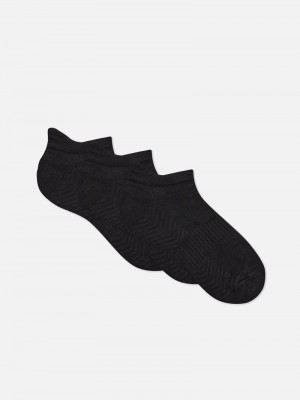 Calcetines Primark 3Pack Arch Cushion Mujer Negras | 3961DPAER