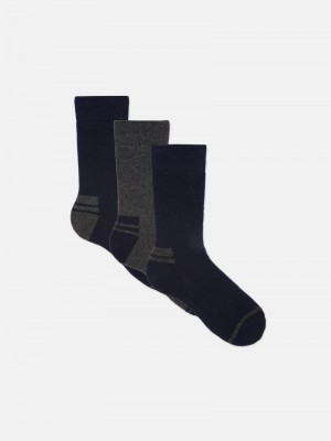 Calcetines Primark 3Pack Thermal Crew Hombre Azul Marino | 9813CKXMY