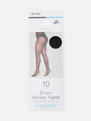 Calcetines Primark 5Pack 10 Denier Glossy Tights Mujer Negras | 5906JPOGX