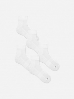 Calcetines Primark 5Pack Invisible Performance Hombre Blancas | 4805PGXHC