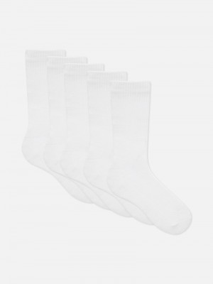 Calcetines Primark 5Pack Sports Hombre Blancas | 0465FRAXM