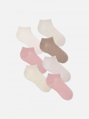 Calcetines Primark 7Pack Mujer Rosas | 2891KTCSA