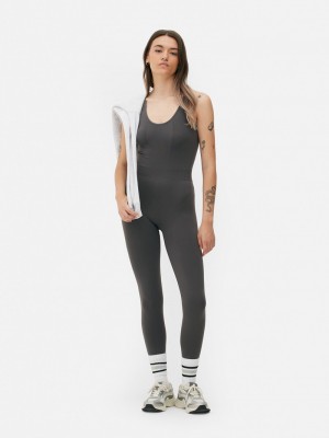 Equipo De Gimnasio Primark Performance Racerback Unitard Mujer Gris | 8072QPJWF