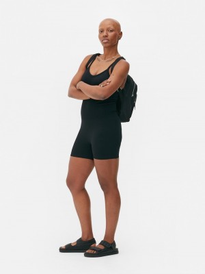 Equipo De Gimnasio Primark Seamfree Acanalado Unitard Mujer Negras | 7381HKMNF