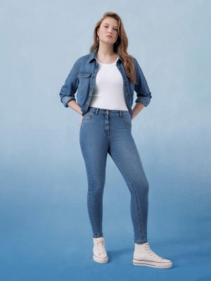 Jeans Primark Sculpting Flaco Mujer Azules | 0719UKRZP