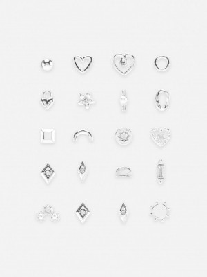 Joyería Primark 20Pack Mixed Stud Earrings Mujer Blancas | 7128VGHEC