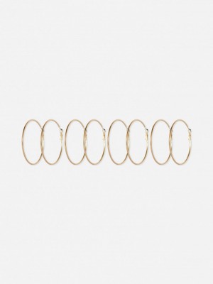 Joyería Primark 4Pack Multi Size Tubular Hoop Earrings Mujer Amarillo | 8731BAPEW