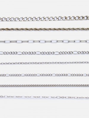 Joyería Primark 8Pack Mixed Chain Bracelets Mujer Blancas | 9078YEIUN