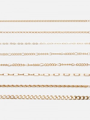 Joyería Primark 8Pack Mixed Chain Bracelets Mujer Amarillo | 8609UVDIM