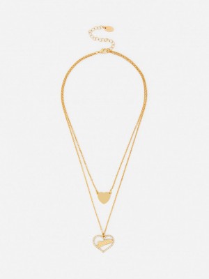 Joyería Primark Barbie The Movie Layered Heart Necklace Mujer Amarillo | 6549RHVYT