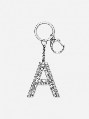 Joyería Primark Rhinestone Initial Keyring Mujer Gris | 4621TDWBM