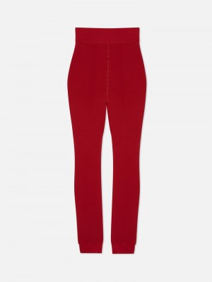 Leggins Primark HighRise Acanalado Plush Forro Mujer Rojas | 3962LKXNG