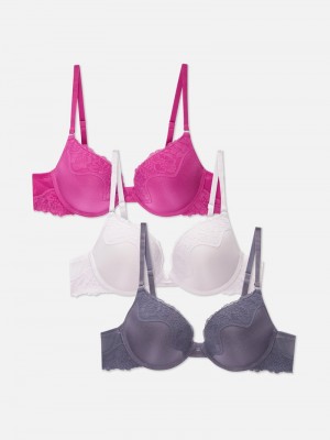 Lencería Primark 3Pack AD Micro PushUp Bras Mujer Moradas | 7684PJYKU