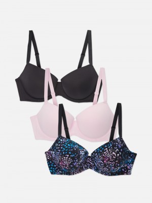 Lencería Primark 3Pack DG Full Cup Bras Mujer Negras | 6371FRTDG