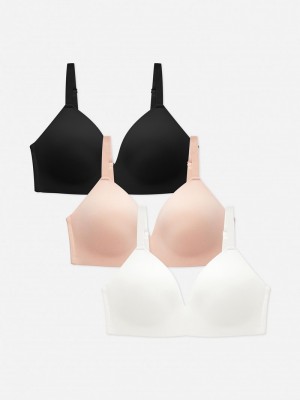 Lencería Primark 3Pack DG WireFree Molded Bras Mujer Negras | 6825TFVMK