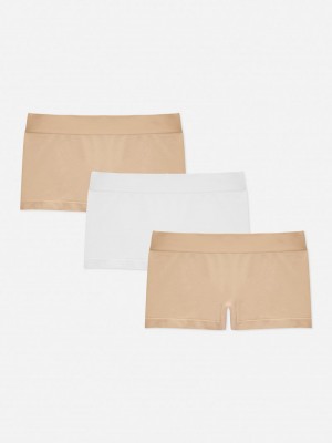 Lencería Primark 3Pack Seamfree Boy Boxer Briefs Mujer Gris Marrones | 0796BPATD