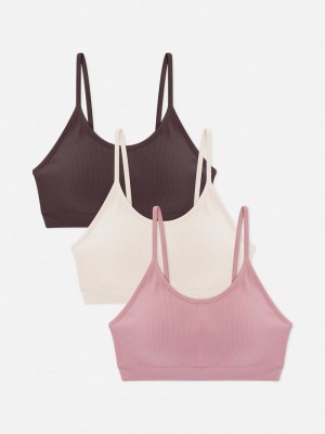 Lencería Primark 3Pack Seamfree Crop Mujer Beige | 3215IVOJB