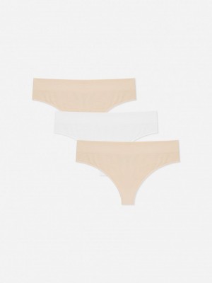 Lencería Primark 3Pack Seamfree Thongs Mujer Gris Marrones | 8946ALWMJ