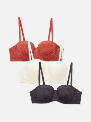 Lencería Primark 3pk AD Encaje Balconette Bras Mujer Gris | 6182CBTHV