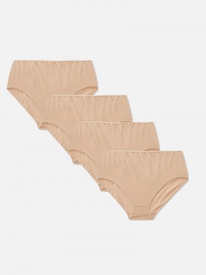 Lencería Primark 4Pack Algodon Full Briefs Mujer Gris Marrones | 7806SZDQO