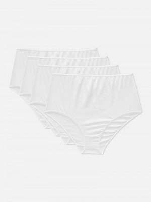 Lencería Primark 4Pack Algodon Full Briefs Mujer Blancas | 4031NRGBU