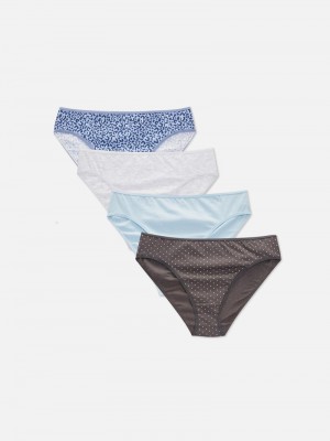 Lencería Primark 4Pack Everyday Bikini Cut Mini Briefs Mujer Turquesa | 5298JDHLQ