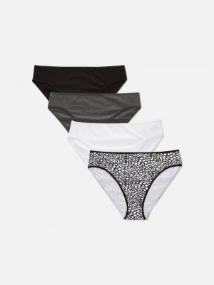 Lencería Primark 4Pack Mini Bikini Briefs Mujer Gris | 2840VYMPD