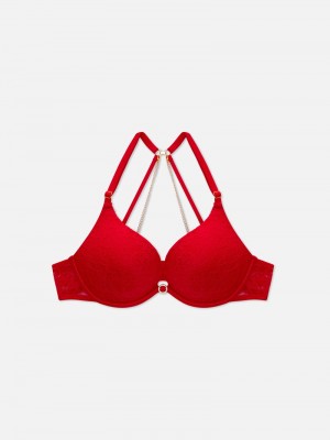 Lencería Primark AD Racerback Detail PushUp Bra Mujer Rojas | 8941FGKEL