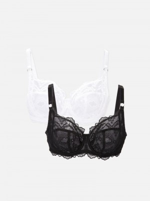 Lencería Primark DG 2Pack NonPadded Full Cup Bras Mujer Negras | 8149CDIBJ