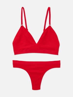 Lencería Primark Seamfree Triangle Bralette & Tanga Mujer Rojas | 4267XPZYI