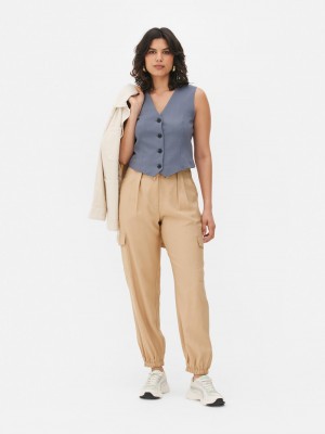 Pantalon Jogger Primark Cuffed Cargo Mujer Gris | 2408TWYAQ