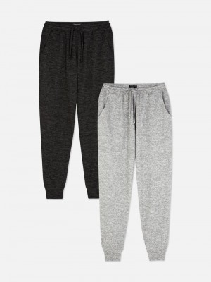 Ropa De Dormir Primark 2Pack Pajama Hombre Negras | 4217WLKOS