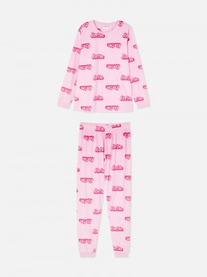 Ropa De Dormir Primark Barbie The Movie Velour Print Pajamas Mujer Rosas | 9428QKVYW