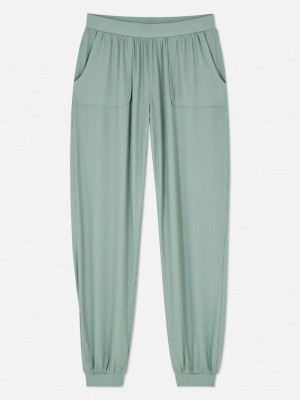 Ropa De Dormir Primark Cuffed Jersey Pajama Mujer Verde Oliva | 3594MGJPW