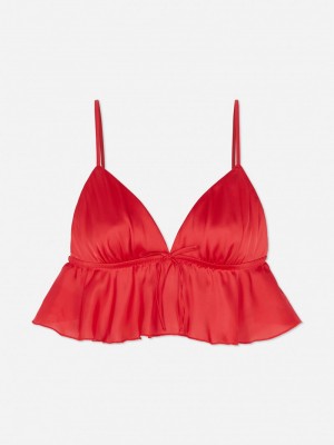 Ropa De Dormir Primark Floaty Satin Bralette Mujer Rojas | 3810NSJPH