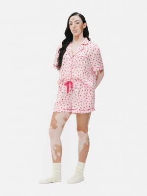 Ropa De Dormir Primark Satin & Pajama Set Mujer Rosas | 3740AXROD