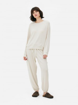 Ropa De Dormir Primark Slouch Fit Long Sleeve Pajama Mujer Gris | 0378NAZKI