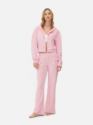 Ropa De Dormir Primark Women's Barbie The Movie Velour Zip Hoodie Mujer Rosas | 5694ZOQFR